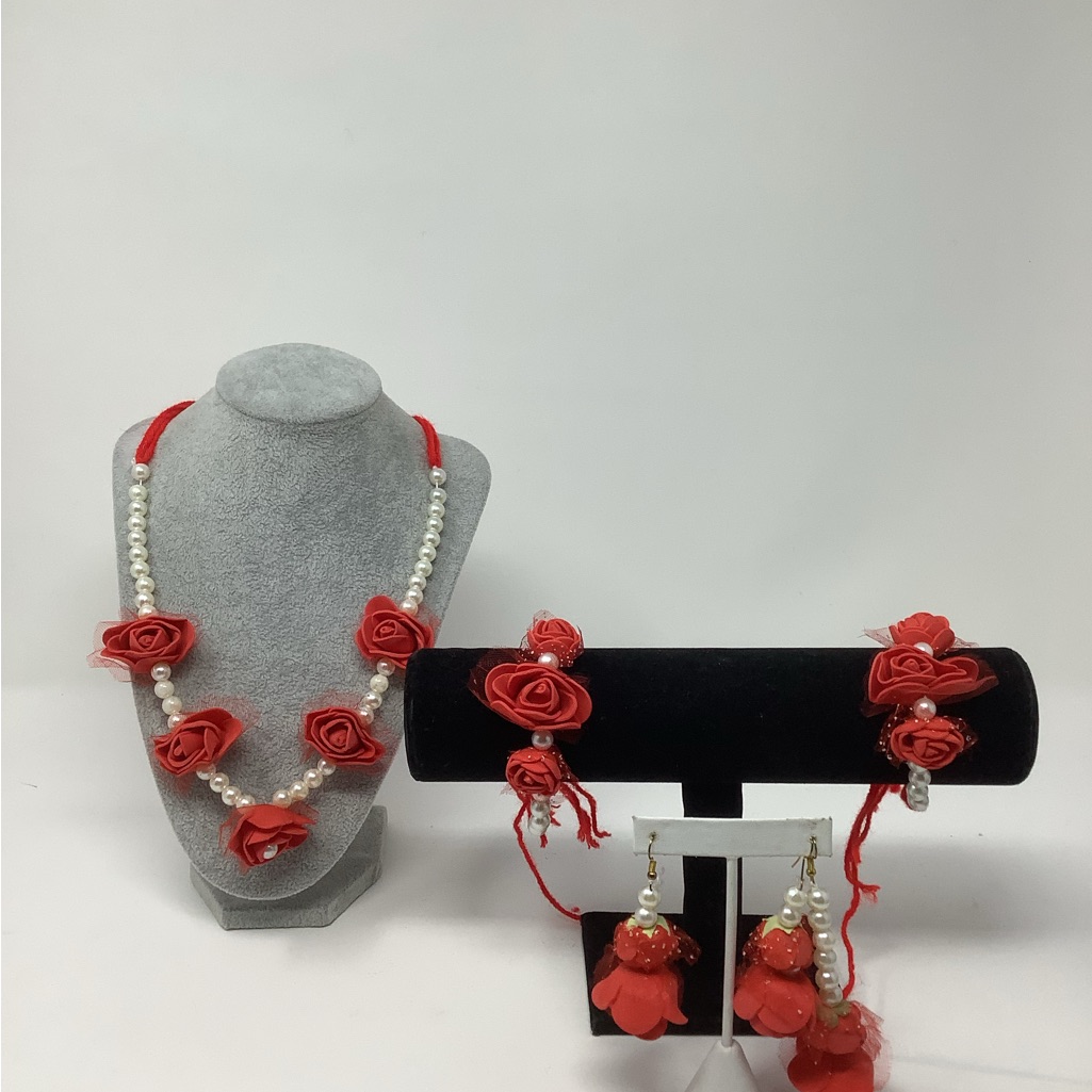 Elegant Red Rose Festive Jewelry Set